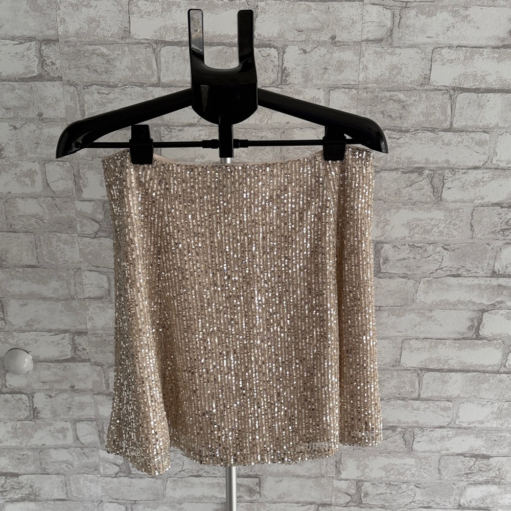 LOFT Sparkling Beige Skirt
